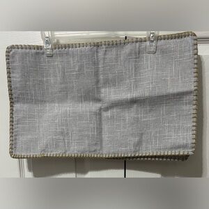 Miulee Set of 2 Gray Pillow Covers Rectangle Burlap Trim Farmhouse 12”X20” NEW